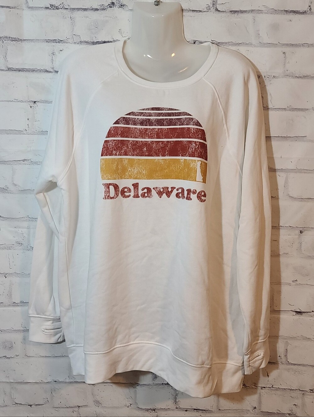 State of Mine Delaware Graphic Logo Crewneck Fleece Sweatshirt XL